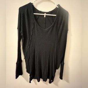 Free people black long sleeve - size S - scoop neck